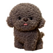 Pyaiiner Simulated Bichon Frise Toy with a Smile and Soft Tongue Stuffed Plush Toy Cute Puppy for Dog Lovers Birthday Christmas Gift