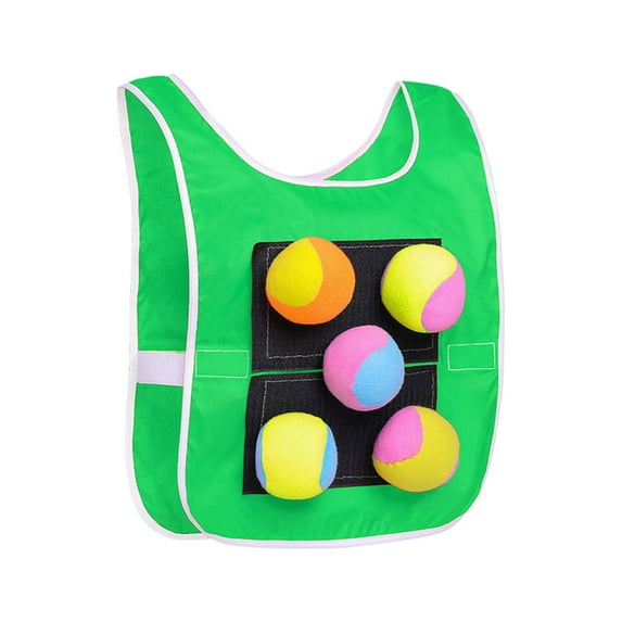 Pyaiiner Sticky Ball Game Vest with 5 Colorful Balls Outdoor Indoor Family Sports Activity Parent-Child Fun Play Set