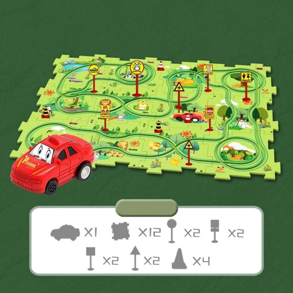 Puzzle Rail Car Red Taxi