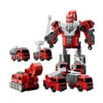 thumbnail image 1 of Pyaiiner Transformable Engineering Vehicle Press & Go Fire Truck Combined Robot Model Educational Sliding Toy, 1 of 6