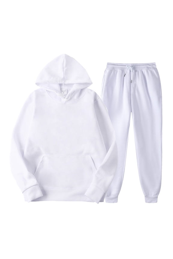 Mens Women 2 Piece Sweatsuits Tracksuit Set Hoodie Sweatshirt Jogger Sweatpants