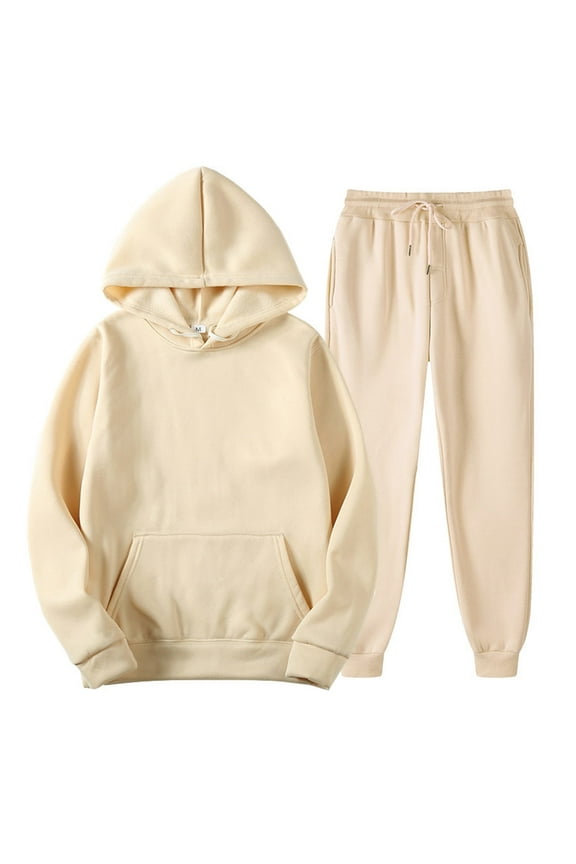 Mens Women 2 Piece Sweatsuits Tracksuit Set Hoodie Sweatshirt Jogger Sweatpants