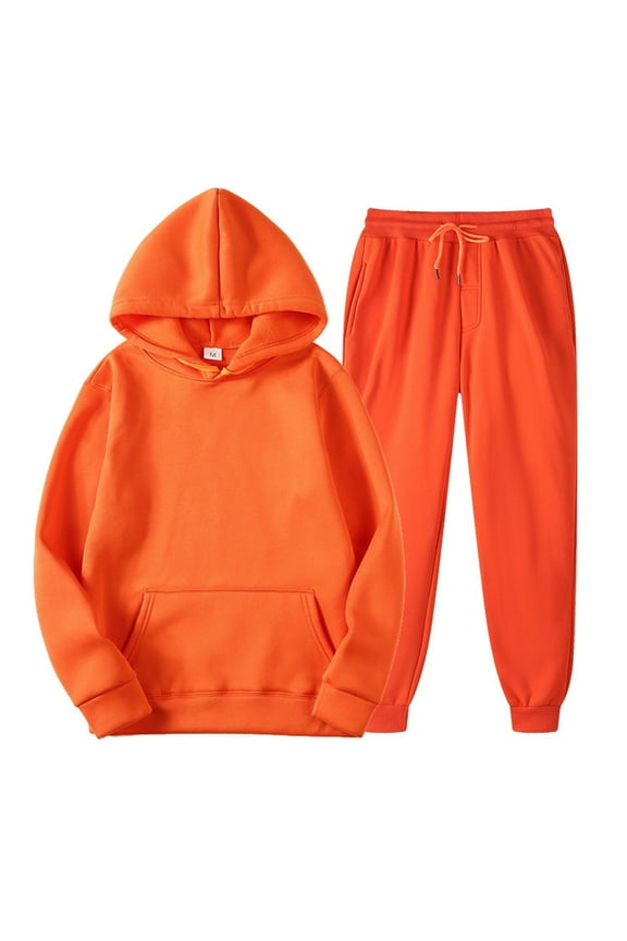 Mens Women 2 Piece Sweatsuits Tracksuit Set Hoodie Sweatshirt Jogger Sweatpants