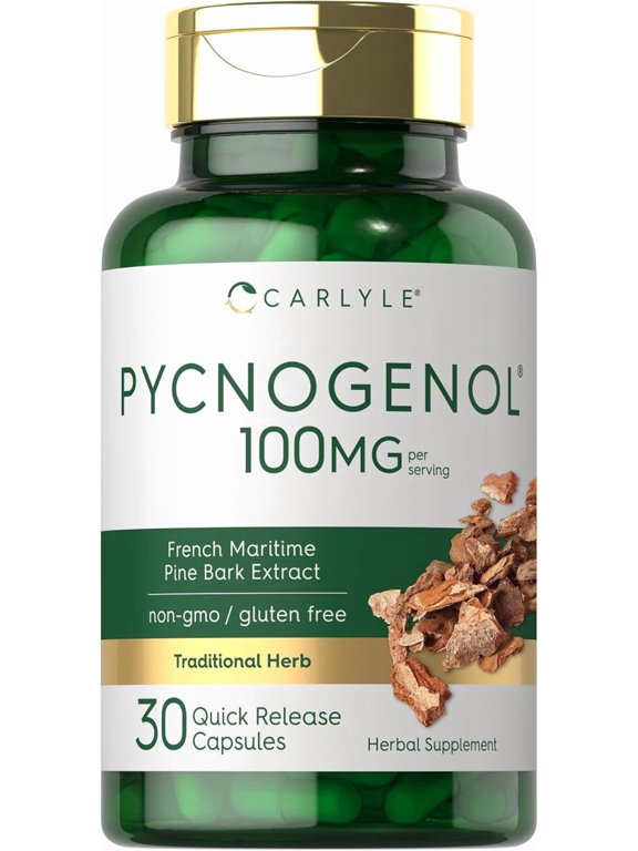 Pycnogenol 100mg | 30 Capsules | French Maritime Pine Bark Extract | Pinus Pinaster | by Carlyle