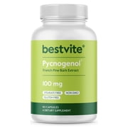 Pycnogenol 100mg 60 Capsules - French Maritime Pine Bark Extract - No Stearates - Gluten Free - Non GMO