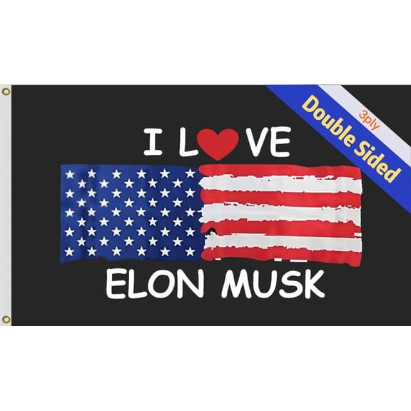 Pyd Thank You Elon M-usk 2025 Flag 3X5FT for Outdoor,Elon M-usk Flags College Dorm Room Decor Indoor Flag,Man Cave Frat Wall Banner,Double Stitched, with Strong Brass Grommets. (love 3ply, 2X3)