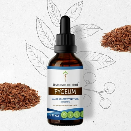 Secrets Of The Tribe Pygeum Tincture Dietary Supplement, Natural Herbal Extract for Prostate Health Support, Pygeum (Pygeum africanum) Dried Bark, Alcohol-Free Extract, Drops 2 oz