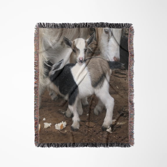 Pygmy Goat Family, Woven Blanket