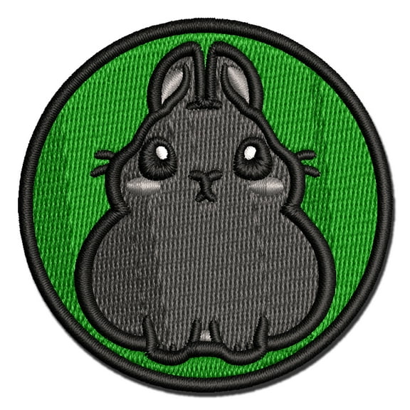 Pygmy Rabbit Bunny Cute Applique Multi-Color Embroidered Iron-On Patch - 3 Inch Medium