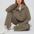 thumbnail image 1 of Pyhlmscde 2 Piece Sweatsuits for Women Long Sleeve Tops High Waisted Sweatpants Travel Fall Fashion Outfits, 1 of 6