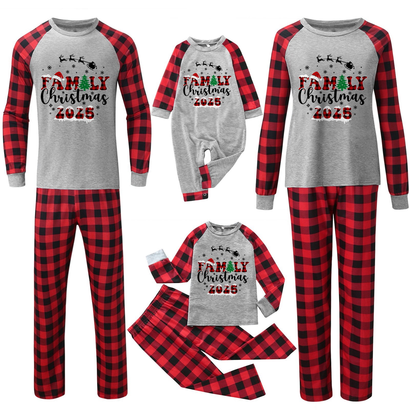 Pyhlmscde 2025 Christmas Printed Family Matching Long Sleeve Pajamas ...