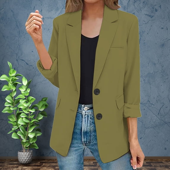 Pyhlmscde 2026 Blazers for Women Business Casual Long Sleeve Lapel Open Front Work Suit Jacket with Pockets
