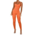 thumbnail image 1 of Pyhlmscde Abercrombie Jumpsuit, Women's Jumpsuits, Plus Size Jumpsuit, Women Workout Jumpsuit Yoga Ribbed Bodycon Spaghetti Strap Leggings Romper Orange 2XL, 1 of 9