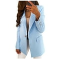 thumbnail image 1 of Pyhlmscde Business Casual Outfits for Women, Suit Jackets for Women, Women's Blazers & Suit Jackets, Women Casual Single Lapel Long Sleeve Slim Suit Temperament Coat for Ladies Blue XL, 1 of 3