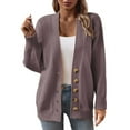 thumbnail image 1 of Pyhlmscde Cardigan Solid Color Mid Length Coarse Sweater For Women, Flannel Shirt Women, Knit Cardigan, Cardigan Sweaters For Women, 1 of 3