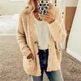 thumbnail image 1 of Pyhlmscde Cardigan Sweaters for Women Ladies Warm Fleece Hooded Casual Coats with Pockets Winter Outerwear, 1 of 5