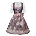 thumbnail image 1 of Pyhlmscde Dresses for Women, Women's German Dirndl Dress Bavarian Oktoberfest Halloween Carnival Costumes 2-Pieces + Apron (Purple, L), 1 of 8