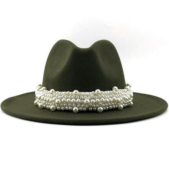 Pyhlmscde Flat Brim Fedora Hat for Women Classic Wide Brim with Bow Women's Felt Hat