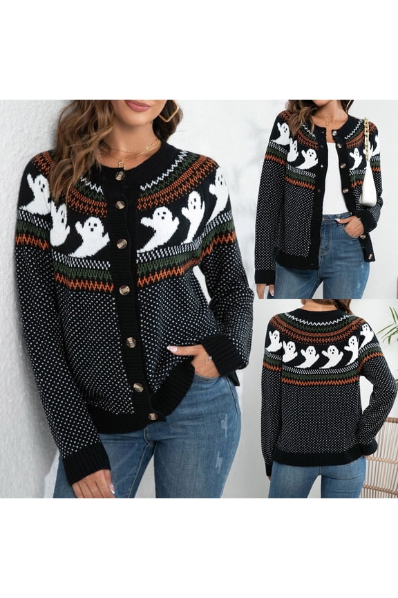 Halloween Cardigan Sweater for Women, Womens Tops, Halloween Sweaters for Women, Womens Jacket