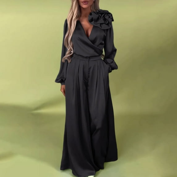 Pyhlmscde Jumpsuits for Women, Wide Leg Pants Woman, Outfits for Women 2 Piece Sets