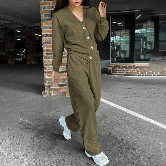 Pyhlmscde Ladies Autumn And Winter New Leisure Sports Suit Cardigan Top Ladies Suit, 2 Piece Sweater Sets For Women, Suits For Women, Womens Set