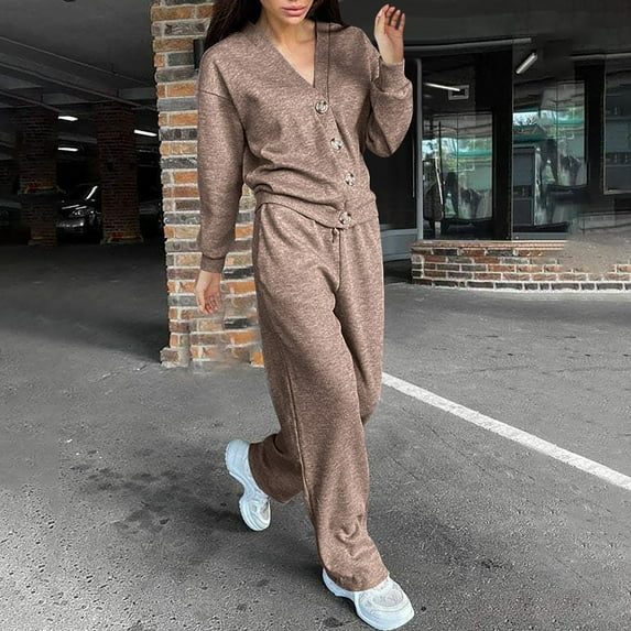 Pyhlmscde Ladies Autumn And Winter New Leisure Sports Suit Cardigan Top Ladies Suit, 2 Piece Sweater Sets For Women, Suits For Women, Womens Set