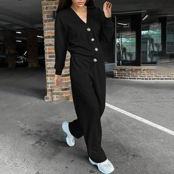 Pyhlmscde Ladies Autumn And Winter New Leisure Sports Suit Cardigan Top Ladies Suit, 2 Piece Sweater Sets For Women, Suits For Women, Womens Set