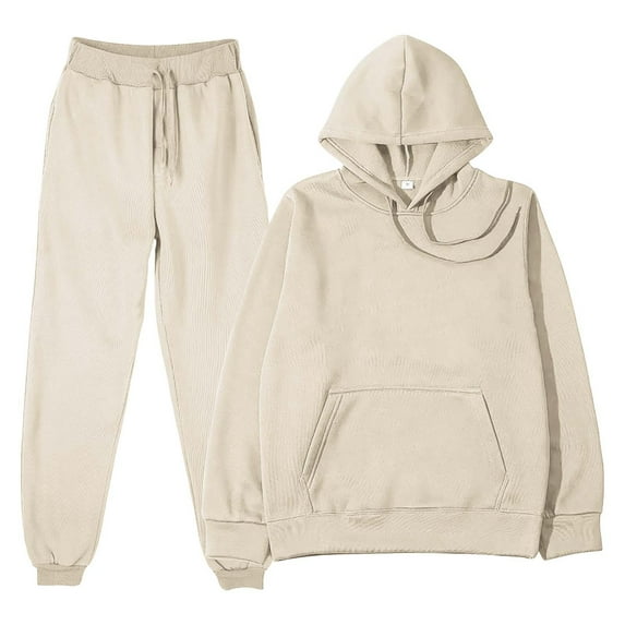 Pyhlmscde Ladies' Solid Color Casual Sweatsuit, Womens 2 Piece Outfits, Sweatsuits for Women, Women Fall Clothes