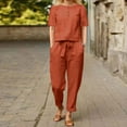 thumbnail image 1 of Pyhlmscde Linen Sets for Women 2 Piece, Womens Jumpsuit, Women 2 Piece Outfits Sets, 1 of 6