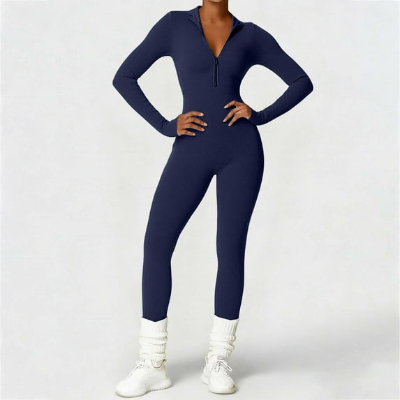 Pyhlmscde Long Sleeve One Piece Jumpsuits for Women Bodycon Workout Romper and lounge set women