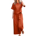 thumbnail image 1 of Pyhlmscde Lounge Sets for Women, Women's Fashionable Sports Casual Solid Color Jacket Sweatshirt Trousers Round Neck Suit, Two Piece Sets for Women Orange 4XL, 1 of 3