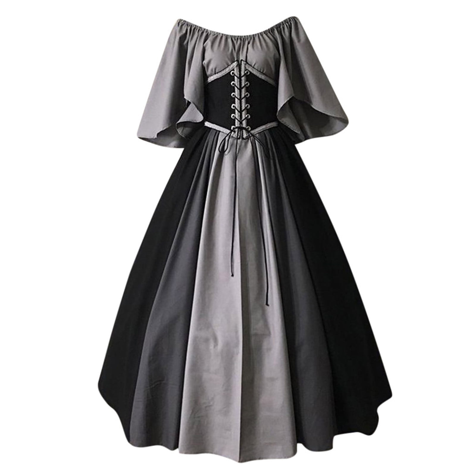 Pyhlmscde Medieval Costume for Womens, Elegant Vintage Trumpet Sleeve ...