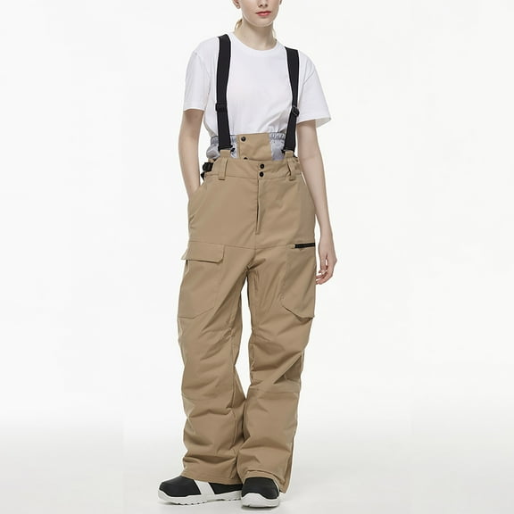 Pyhlmscde New Ski Pants Men's And Women's Strap Ski Pants Winter Windproof Warm Thick Snowboard Double Board Ski Pants, Insulated Overalls for Women, Waterproof Windproof Pants Women, Womens Ski Bibs