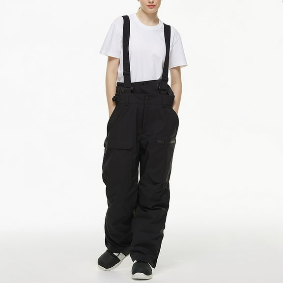 Pyhlmscde New Ski Pants Men's And Women's Strap Ski Pants Winter Windproof Warm Thick Snowboard Double Board Ski Pants, Insulated Overalls for Women, Waterproof Windproof Pants Women, Womens Ski Bibs