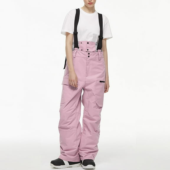 Pyhlmscde New Ski Pants Men's And Women's Strap Ski Pants Winter Windproof Warm Thick Snowboard Double Board Ski Pants, Insulated Overalls for Women, Waterproof Windproof Pants Women, Womens Ski Bibs