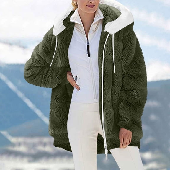 Pyhlmscde Oversized Fuzzy Fleece Jackets for Women, Fall Coats, Womens Tops, Fleece Jacket Women