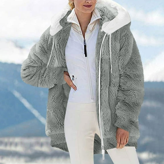 Pyhlmscde Oversized Fuzzy Fleece Jackets for Women, Fall Coats, Womens Tops, Fleece Jacket Women
