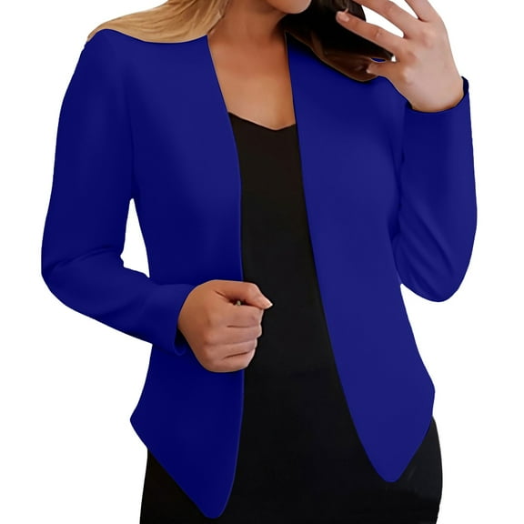 Pyhlmscde Women Cardigan Sweater Chunky Jacket Coat Fall Outwear Trendy Outfits, Business Casual Outfits for Women, Suit Jackets for Women, Women's Blazers & Suit Jackets Blue2 2XL