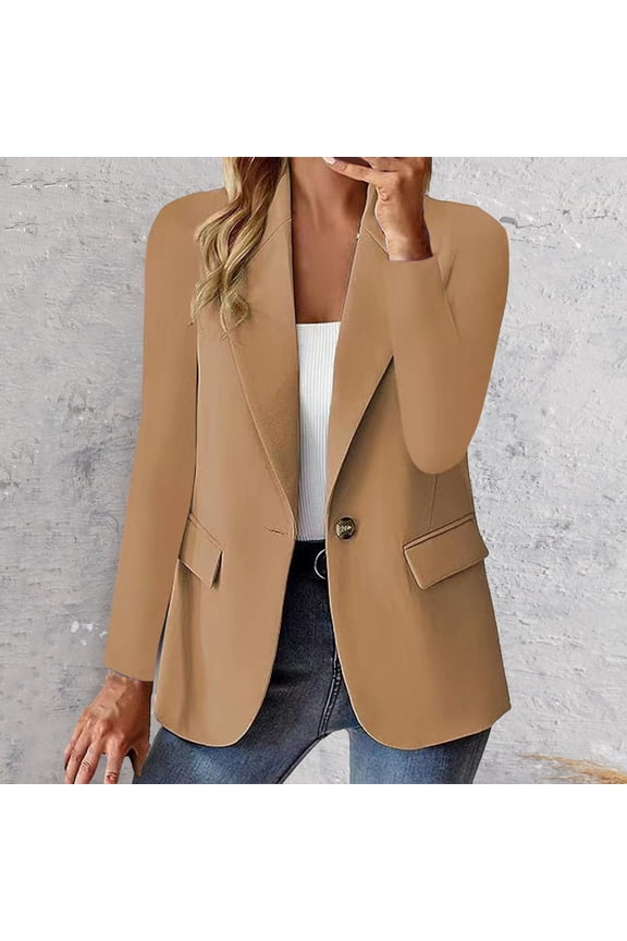 Women Sweater Blazers Business Casual Long Sleeve Work Cardigan Open Front Lapel Suit Jackets with Pockets