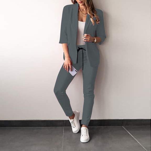 Pyhlmscde Women's 2 Piece Outfits Suits Sets, Blazers for Women, Womens Blazer, Women Fall Clothes