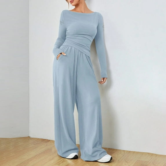 Pyhlmscde Women's 2 Piece Sets Long Sleeve Two Piece Set, Women Fall Clothes, 2 Piece Sets for Women, Lounge Sets for Women