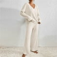 thumbnail image 1 of Pyhlmscde Women's 2 Piece V Neck Tops Wide Leg Pants Set, 2 Piece Sets for Women, Fall Outfits for Women, Women Fall Clothes, 1 of 6