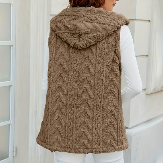 Pyhlmscde Women's 2025 Winter Fleece Long Vest Jackets Outerwear, Womens Tops, Puffer Vest Women, Fall Coats