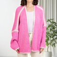 thumbnail image 1 of Pyhlmscde Women's Autumn And Winter Wear V Neck Knitted Cardigan, Knit Cardigan, Chunky Cardigan, Flannel Shirt Women, 1 of 6