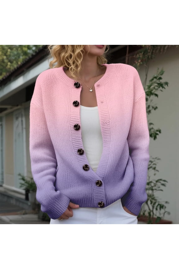 Women's Button Down Long Sleeve Sweaters Coat, Womens Tops, Fall Coats, Cardigan Sweaters for Women