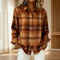 thumbnail image 1 of Pyhlmscde Women's Casual Contrast Color Autumn And Winter Retro Plaid Print Shirt Plaid Blouses for Women, Women Fall Clothes, Women Plaid Shirt, Plaid Shirts for Women, 1 of 4