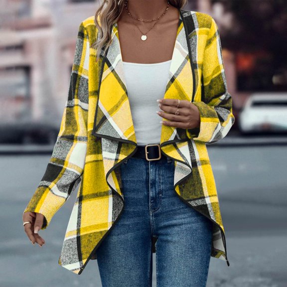 Pyhlmscde Women's Casual Long Sleeve Lightweight Fall Jacket Work Clothes, Womens Tops, Flannel Shirt Women 1, Flowy Tops for Women