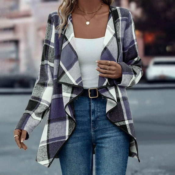 Pyhlmscde Women's Casual Long Sleeve Lightweight Fall Jacket Work Clothes, Womens Tops, Flannel Shirt Women 1, Flowy Tops for Women