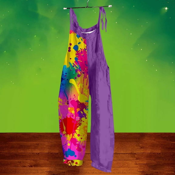 Pyhlmscde Women's Casual Loose Overalls Jumpsuits Floral One Piece Square Neck Shirred Pants with Pockets, Anthropologie Inspired Jumpsuit, Fringe Tops for Women, Striped Romper for Women