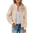 thumbnail image 1 of Pyhlmscde Women's Casual Warm Solid Color Zipper Jacket Coat, Womens Tops, Jackets for Women, Fall Tops for Women 2025, 1 of 4